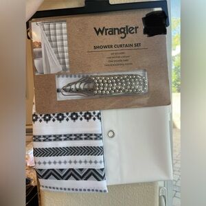 Wrangler Black and White Shower Curtain Set